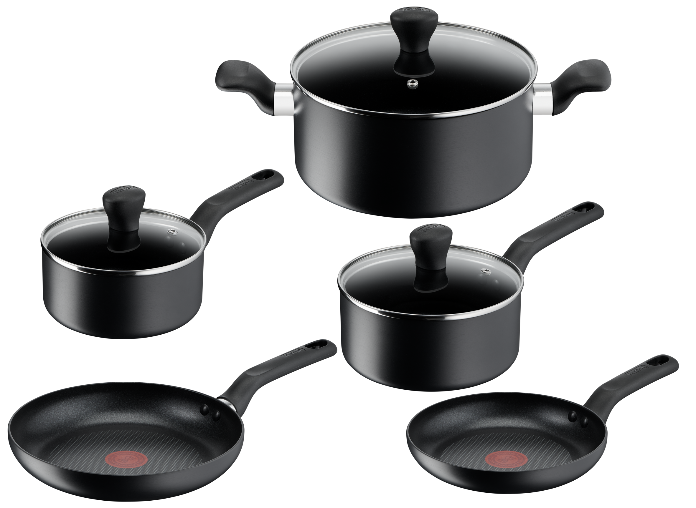 User manual and frequently asked questions Tefal Comfort Hard Anodised Non-Stick 5pc Set