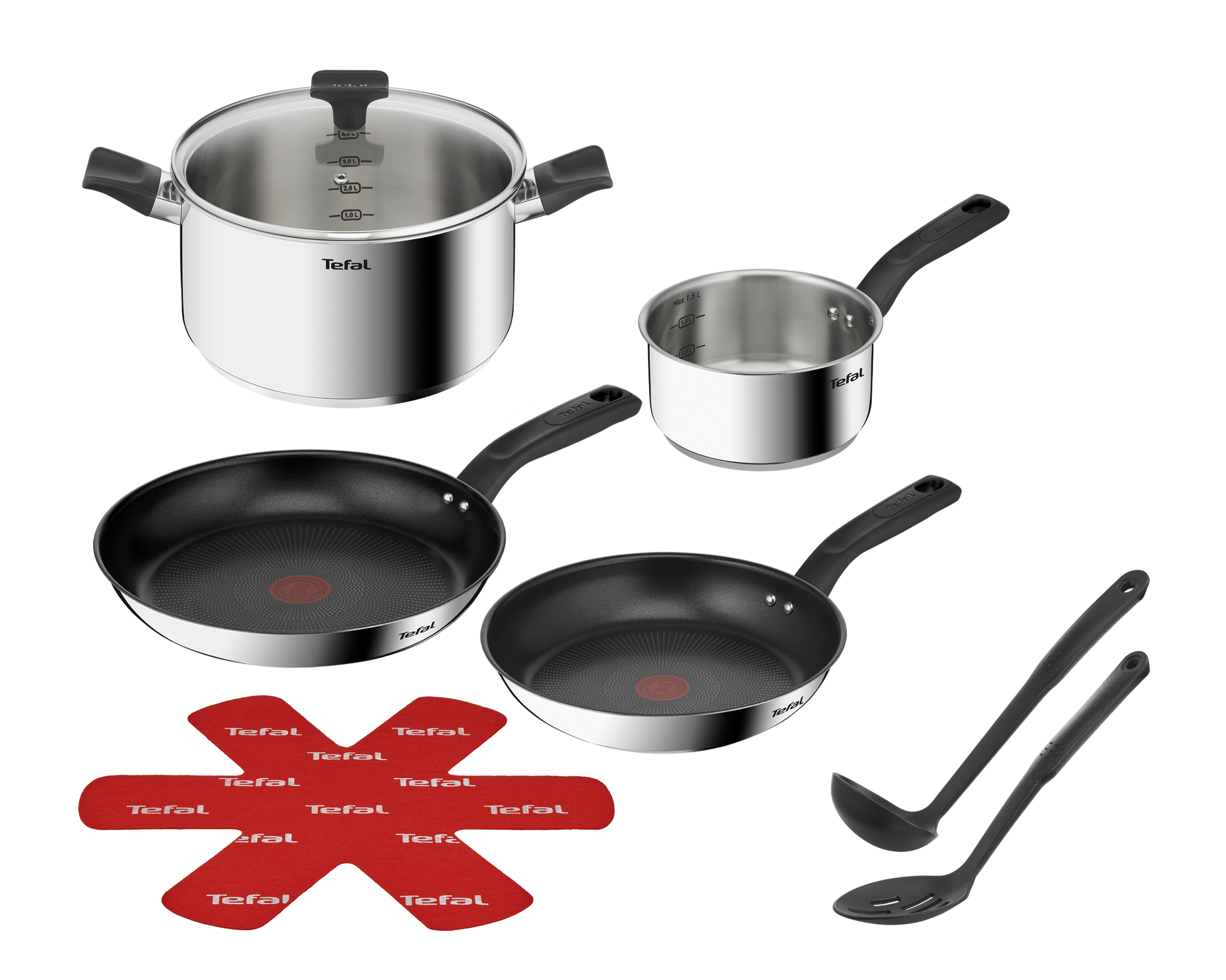 User manual and frequently asked questions Tefal Delicious Stainless Steel 8pc Mixed Set