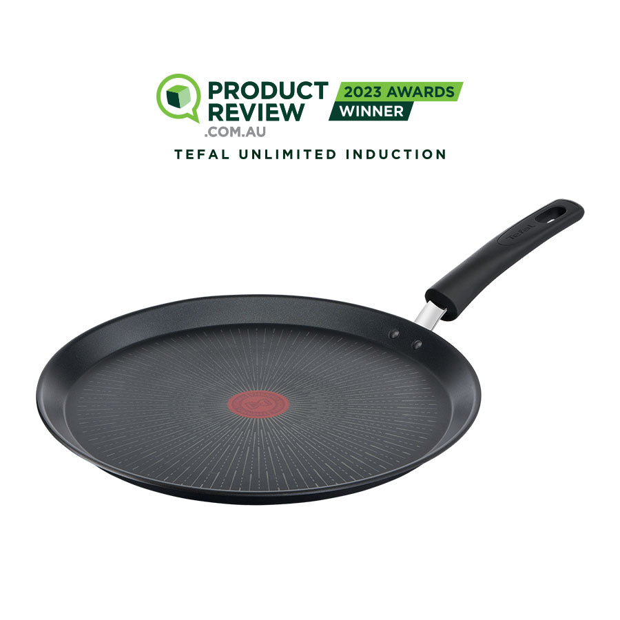 User manual and frequently asked questions Tefal Unlimited Non-Stick Induction Crepe Pan 32cm