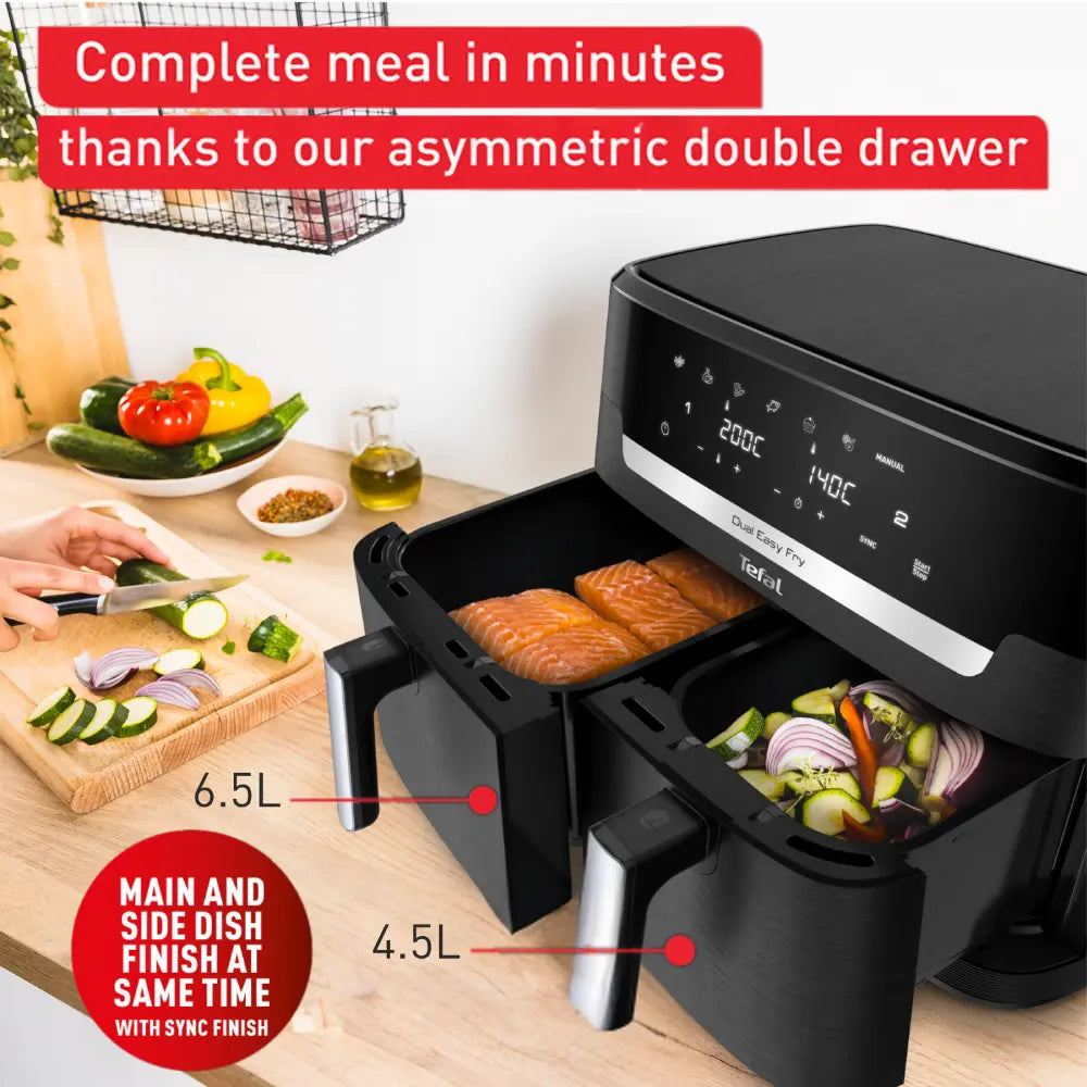 Tefal Dual Easy Fry XXXL 11L Air Fryer EY9428 complete meal in minutes