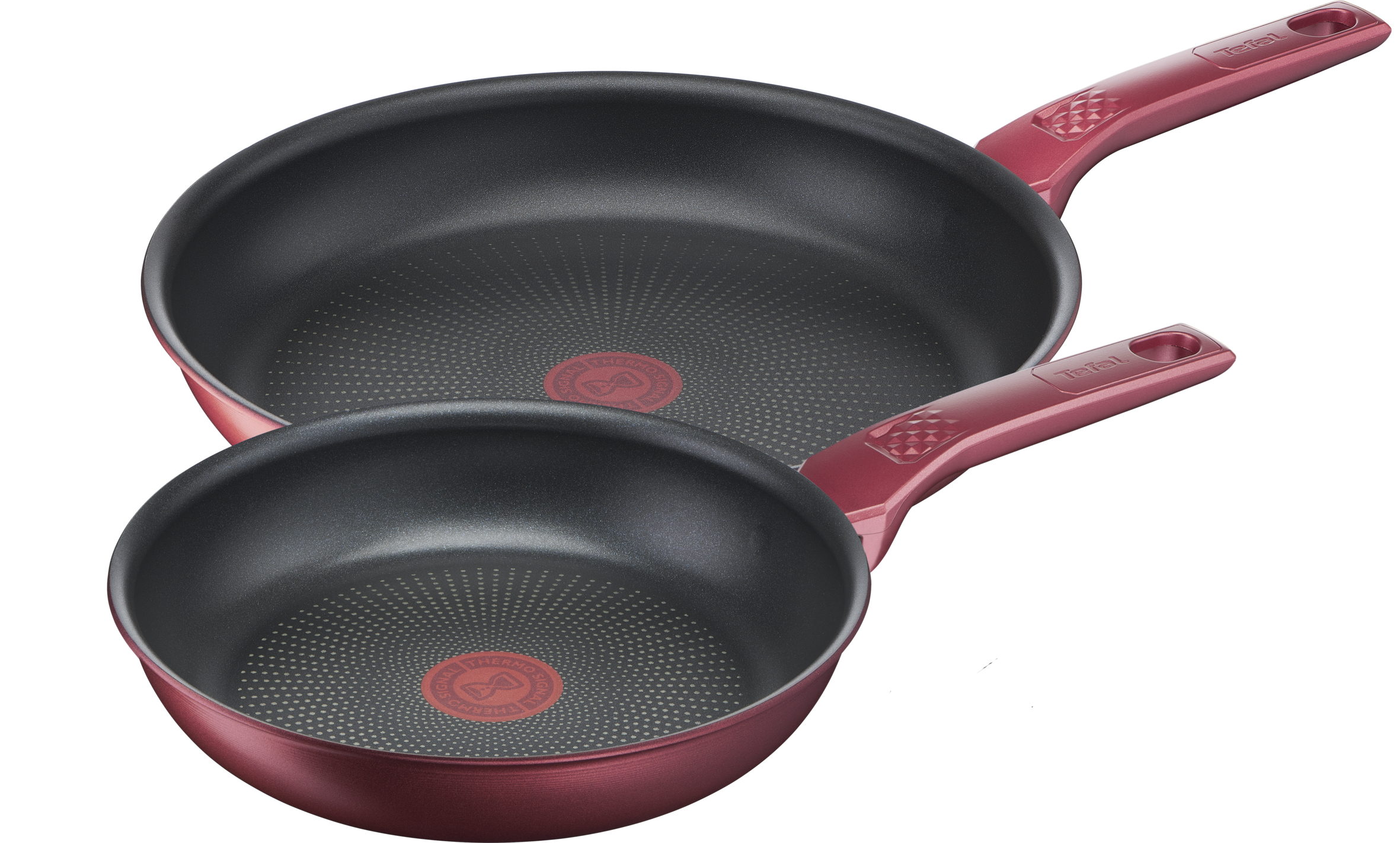 User manual and frequently asked questions Tefal Daily Chef Red Non-Stick Induction Twin Pack Frypan Set 22/28cm