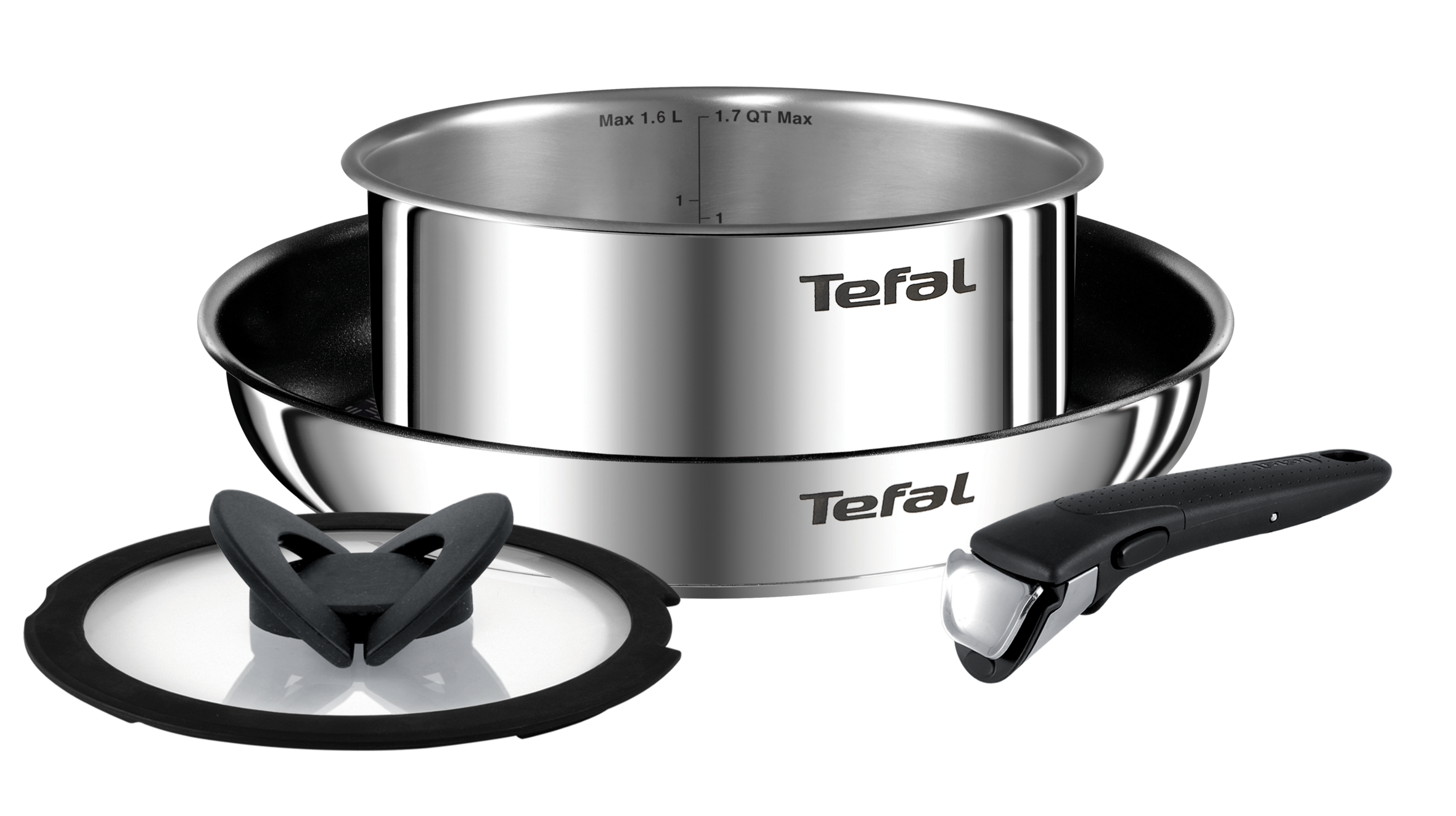 User manual and frequently asked questions Tefal Ingenio Emotion Stainless Steel Induction 4pc Mixed Set